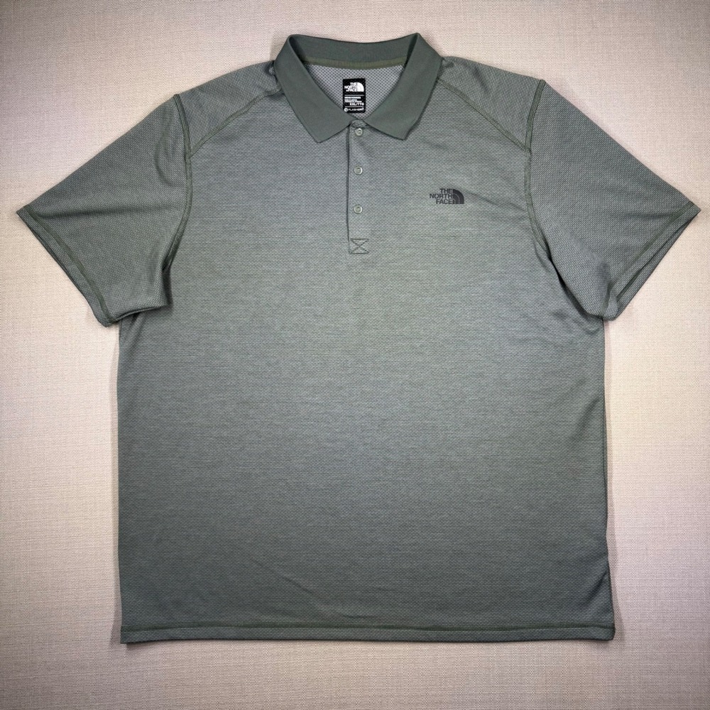 The North Face Mens Horizon FlashDry Polo Shirt Green Short Sleeve UPF 50 XXL
